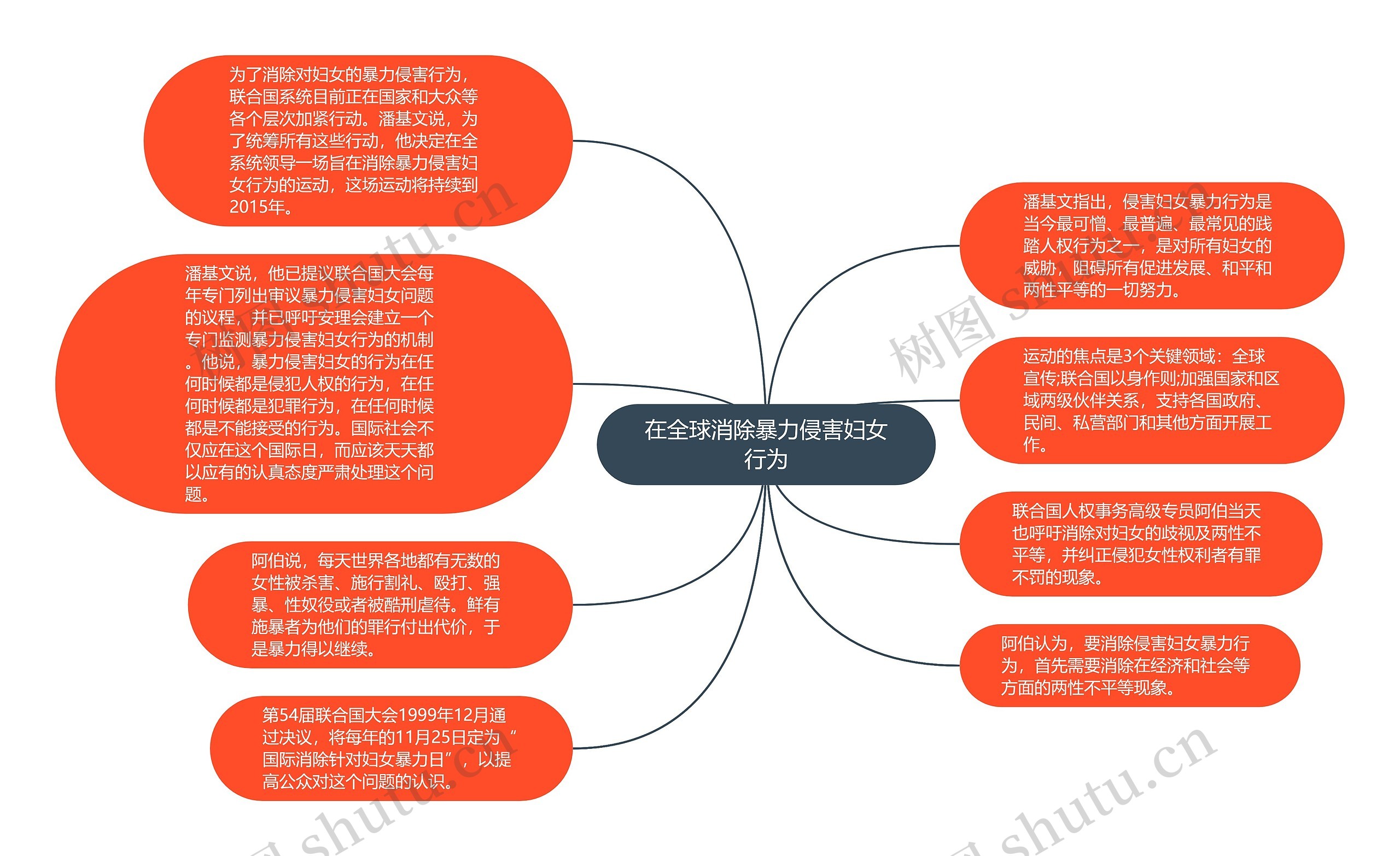 在全球消除暴力侵害妇女行为思维导图