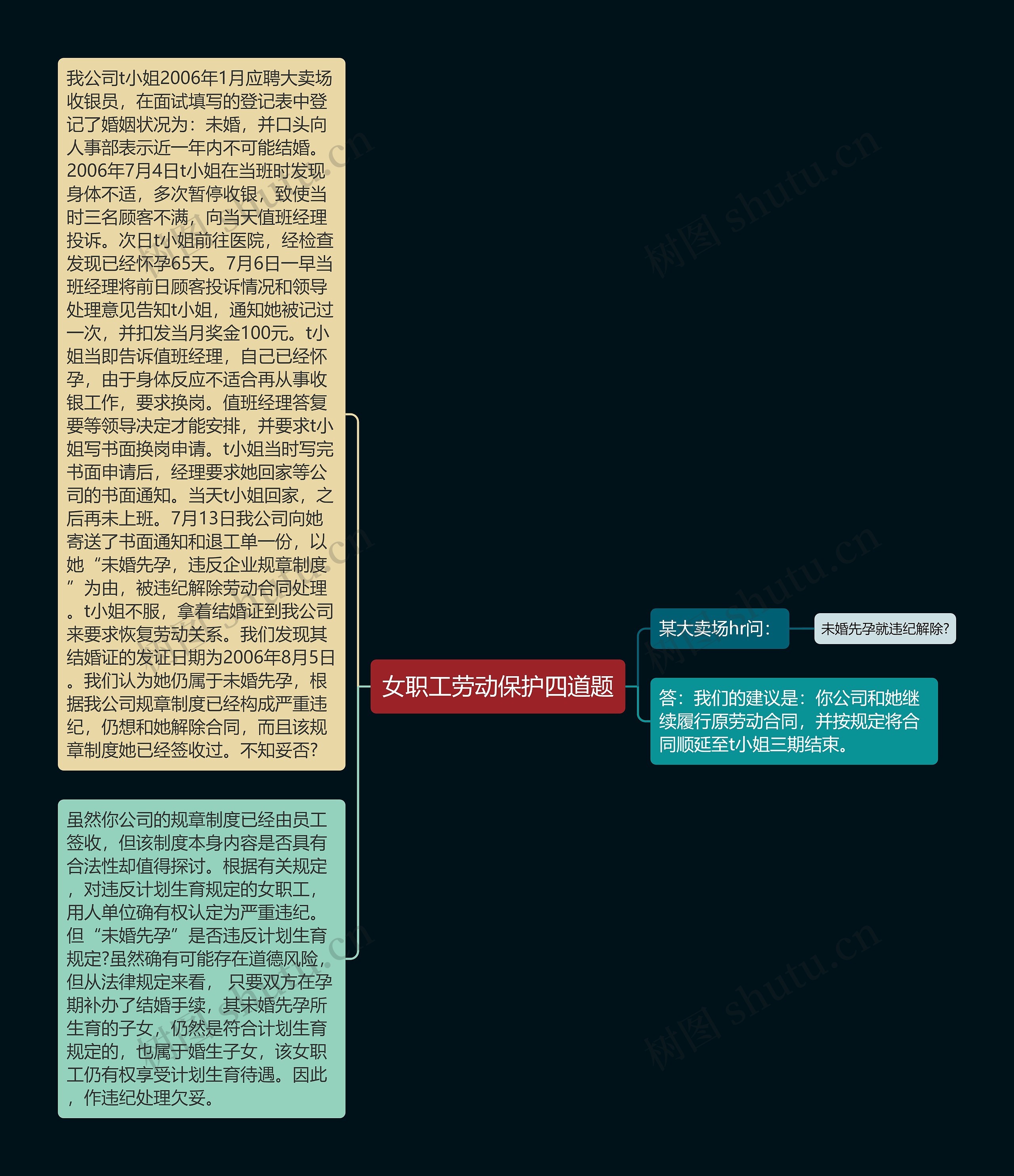 女职工劳动保护四道题