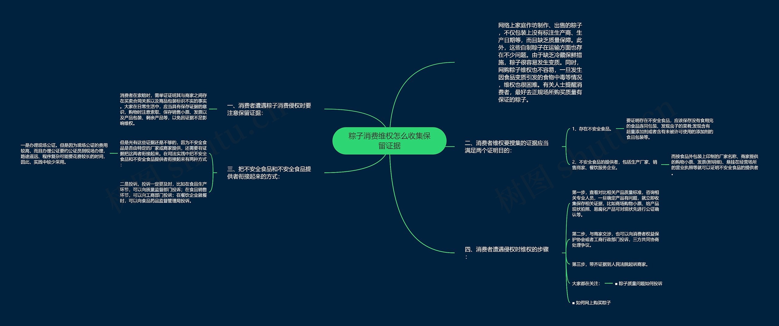 粽子消费维权怎么收集保留证据思维导图