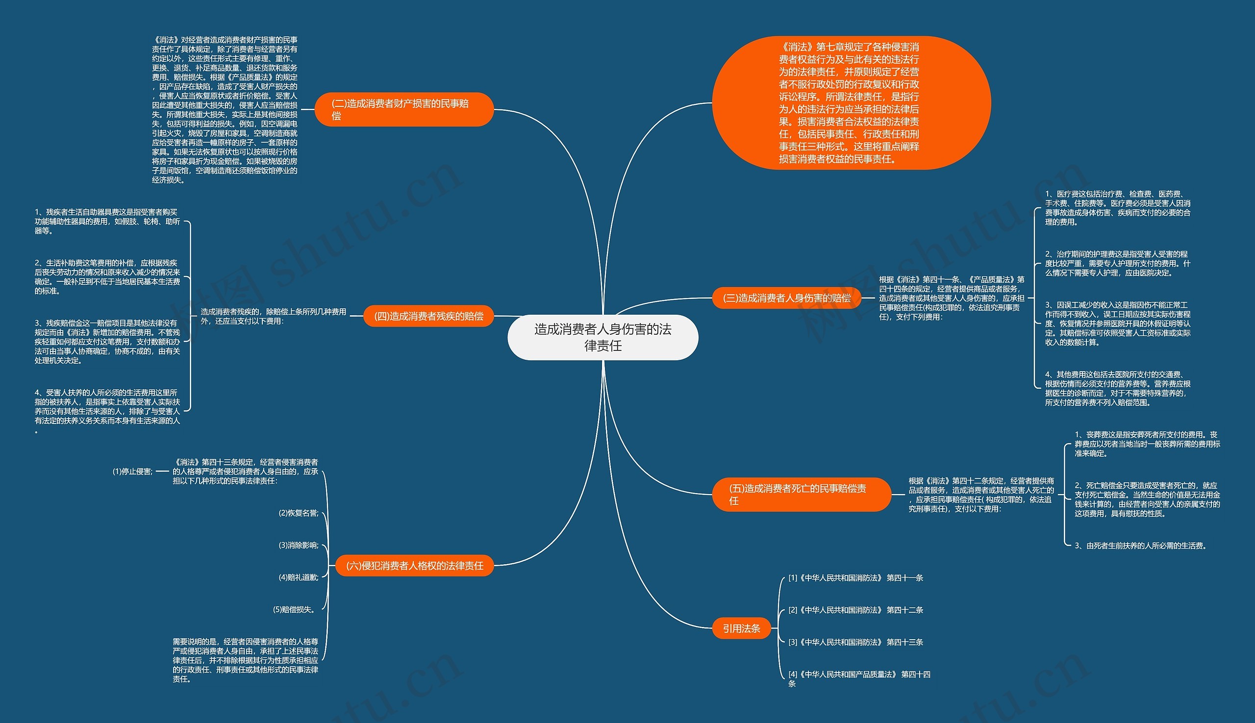 造成消费者人身伤害的法律责任思维导图