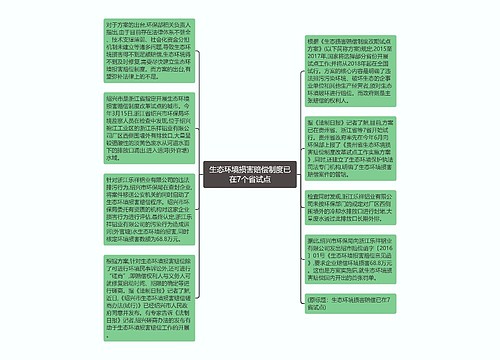 生态环境损害赔偿制度已在7个省试点