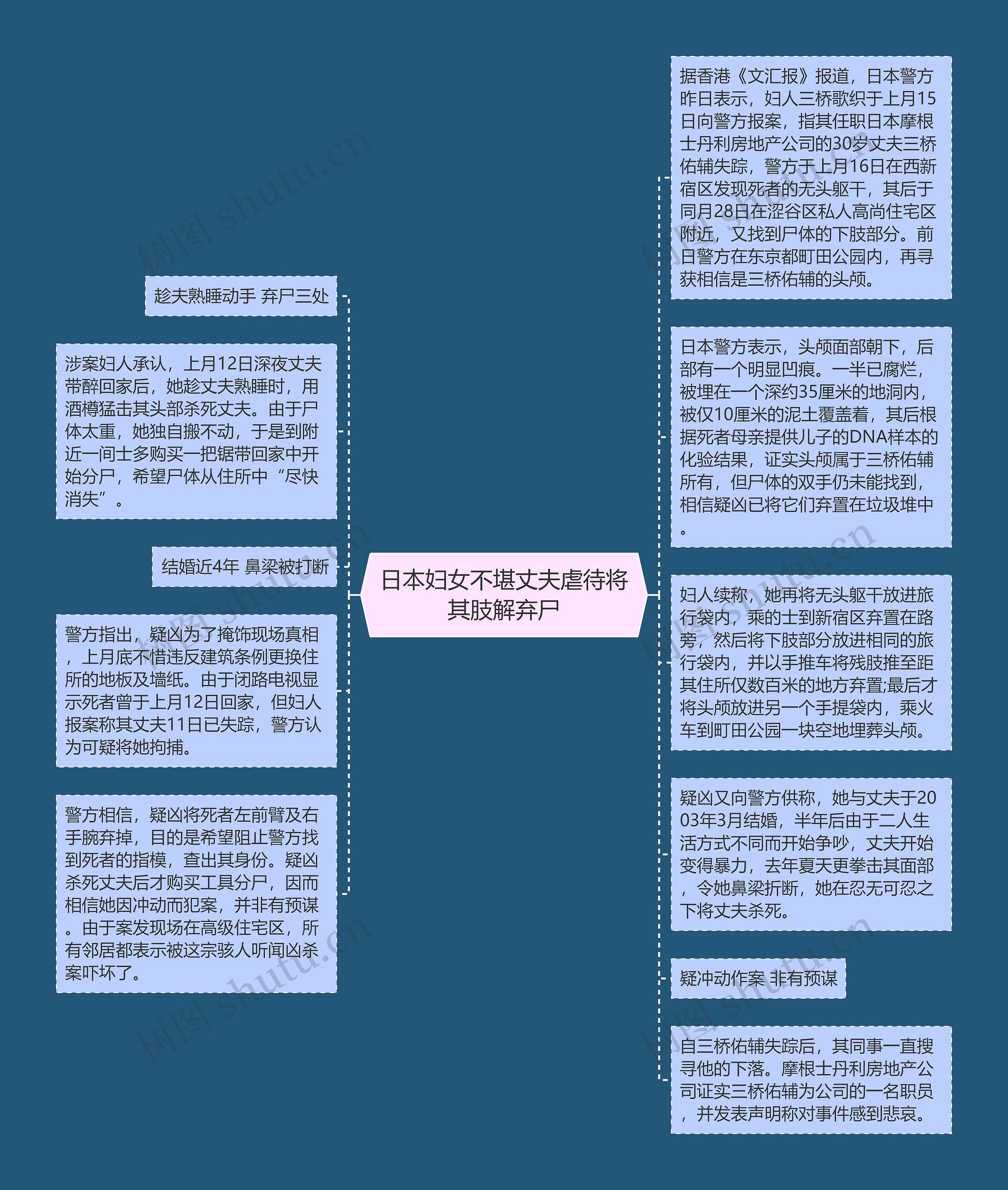 日本妇女不堪丈夫虐待将其肢解弃尸