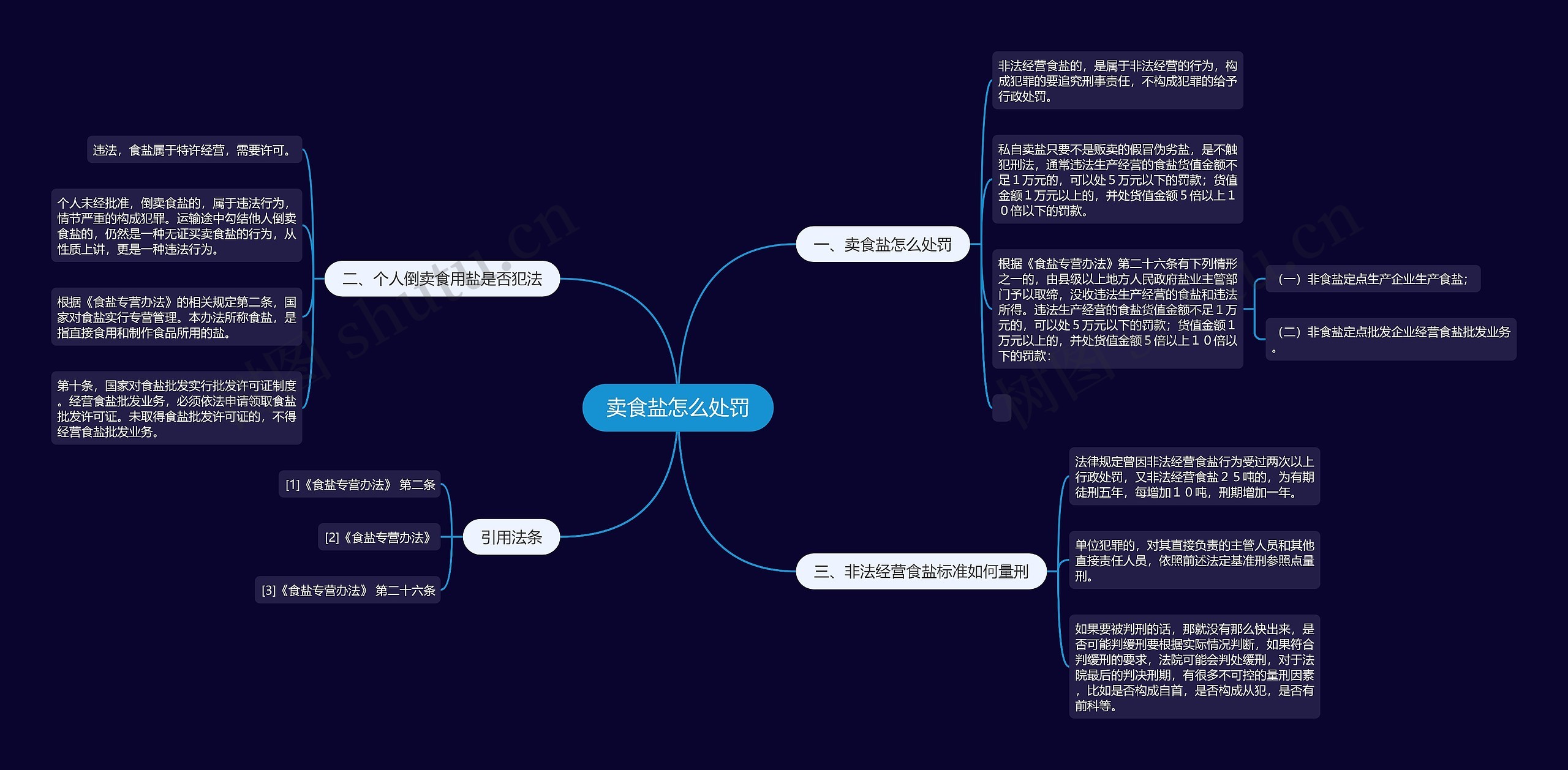 卖食盐怎么处罚思维导图