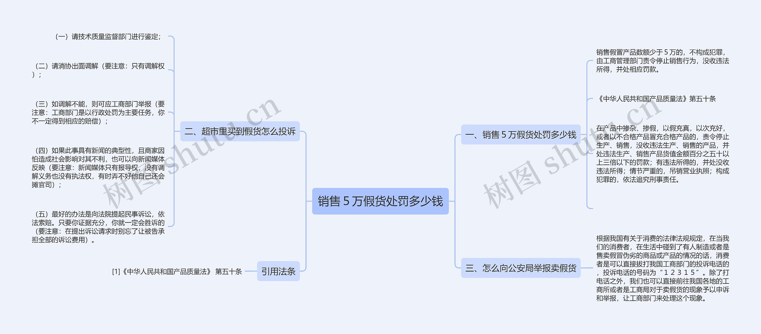 销售５万假货处罚多少钱思维导图