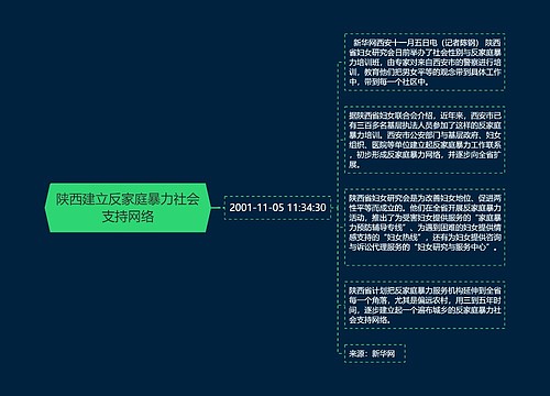 陕西建立反家庭暴力社会支持网络