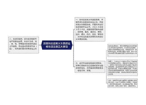 旅客持实名制火车票进站候车须注意三大事项