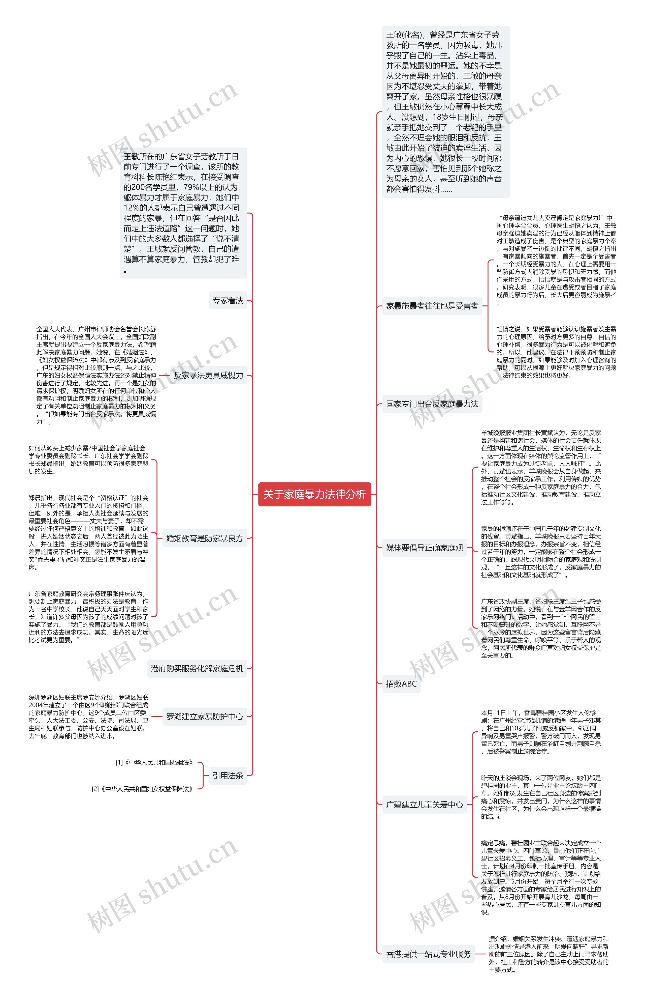关于家庭暴力法律分析思维导图