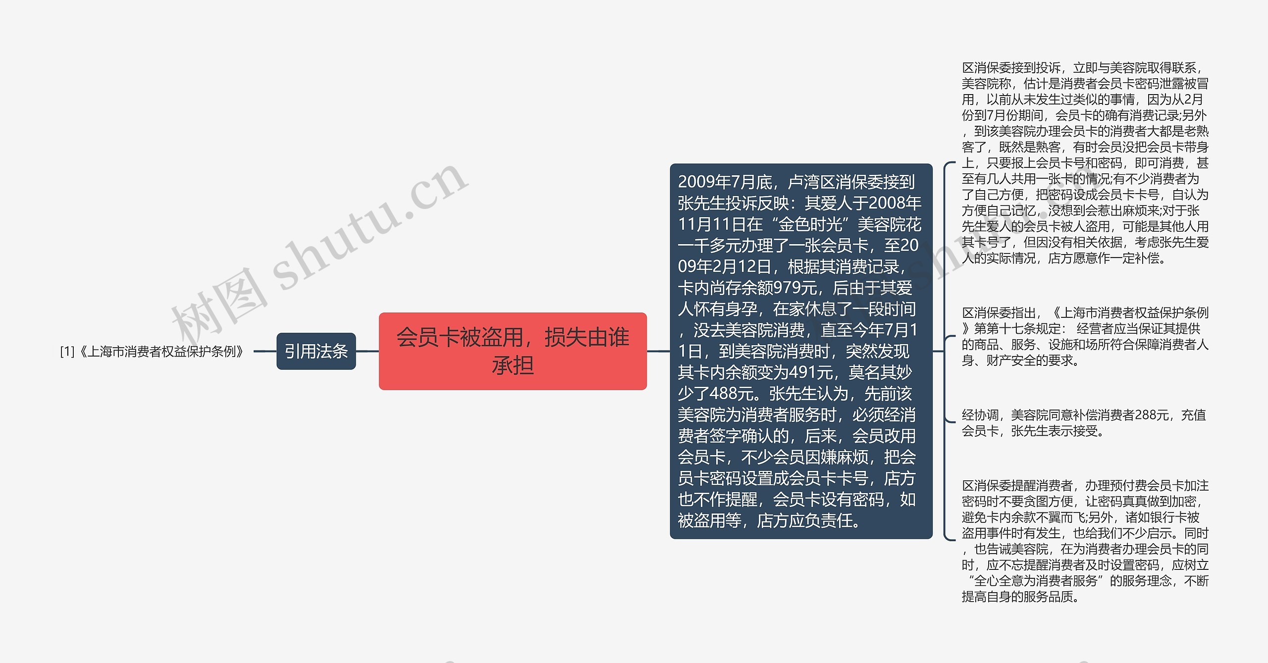 会员卡被盗用，损失由谁承担思维导图