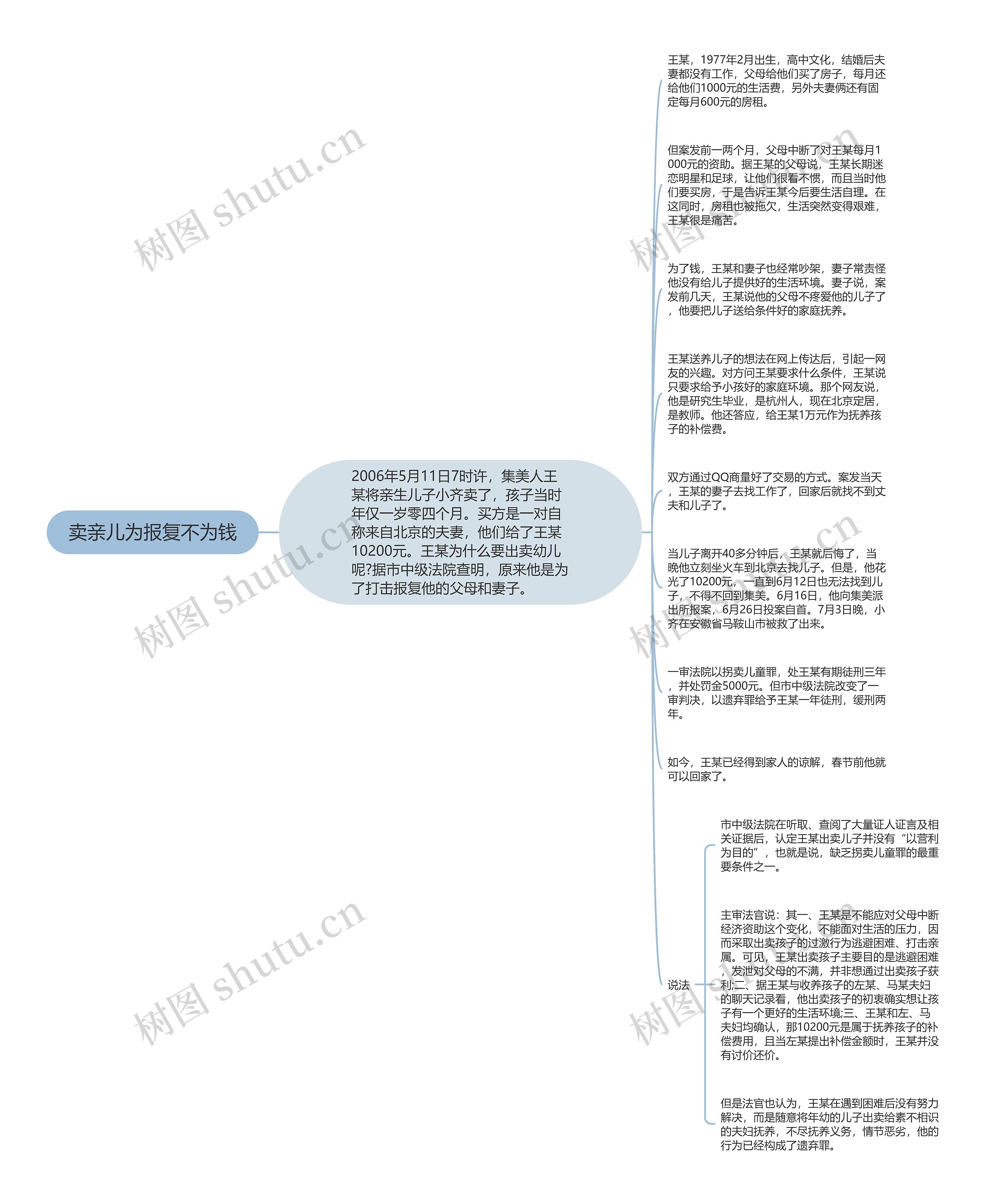 卖亲儿为报复不为钱思维导图