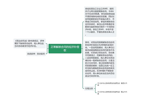 正常解除合同的经济补偿权