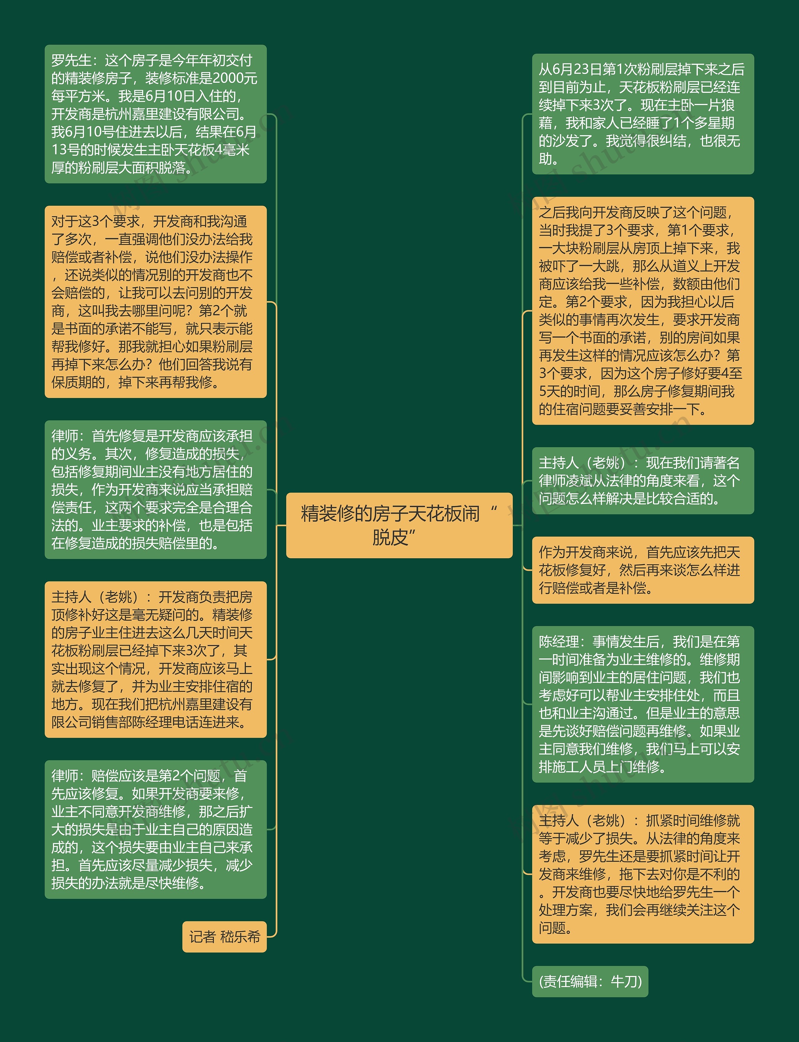 精装修的房子天花板闹“脱皮”思维导图