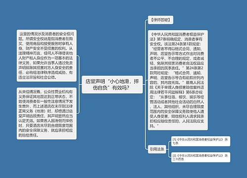 店堂声明“小心地滑，摔伤自负”有效吗？