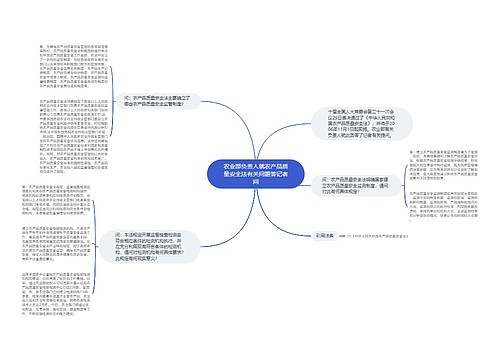 农业部负责人就农产品质量安全法有关问题答记者问