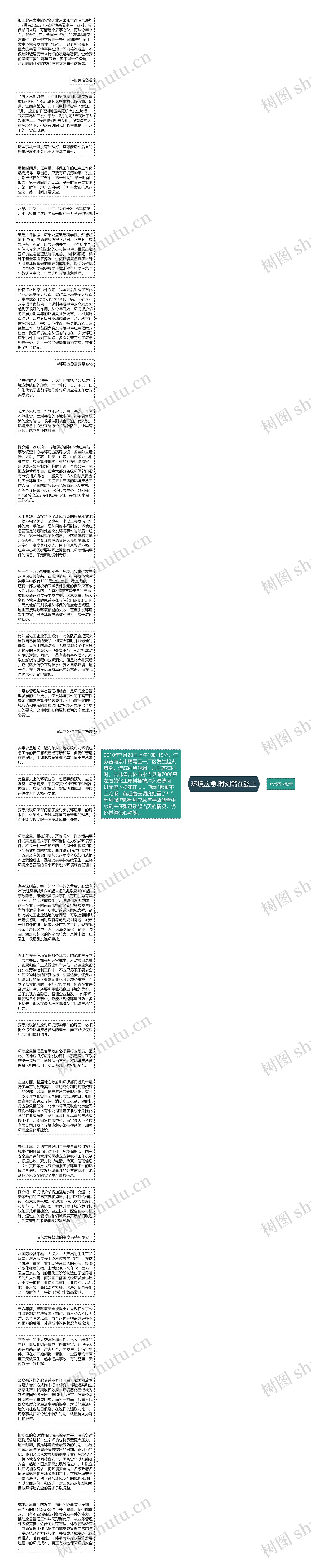 环境应急:时刻箭在弦上思维导图