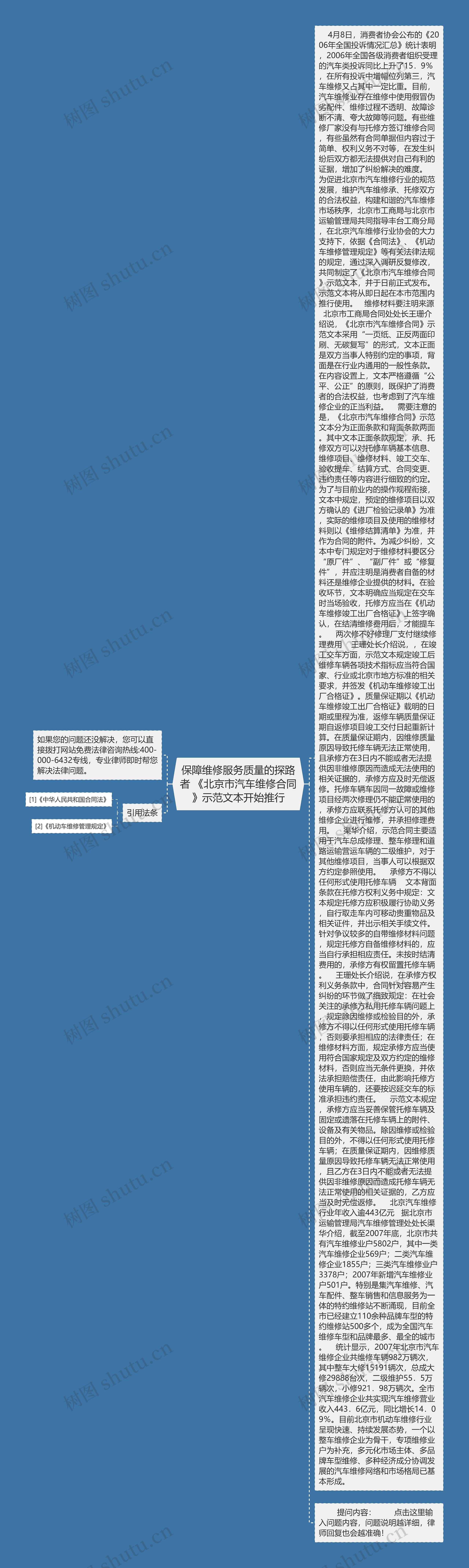 保障维修服务质量的探路者 《北京市汽车维修合同》示范文本开始推行思维导图