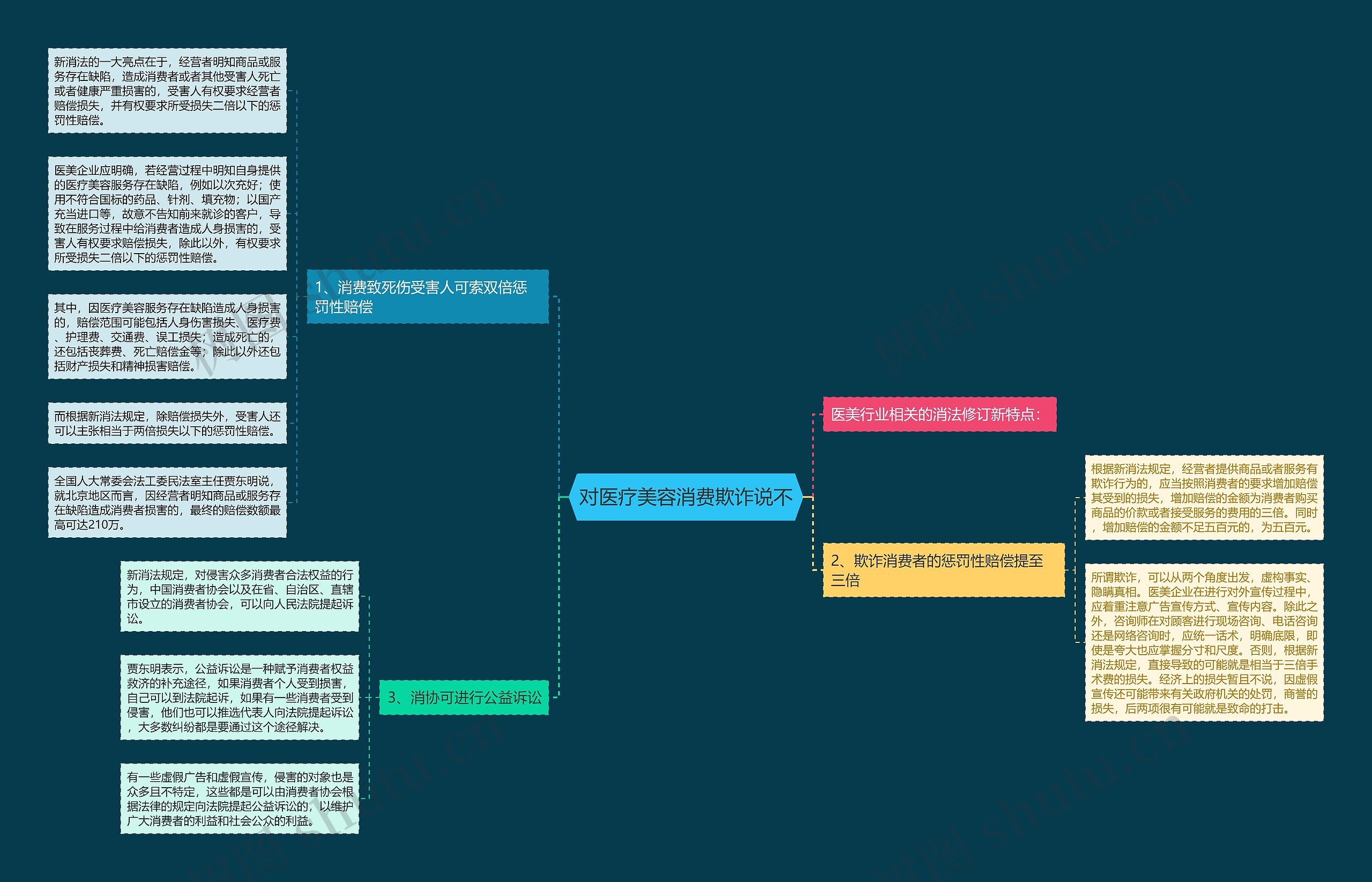 对医疗美容消费欺诈说不思维导图
