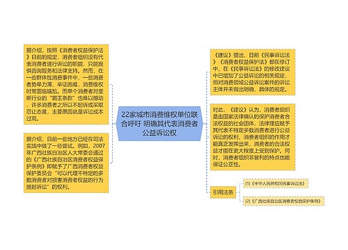 22家城市消费维权单位联合呼吁 明确其代表消费者公益诉讼权