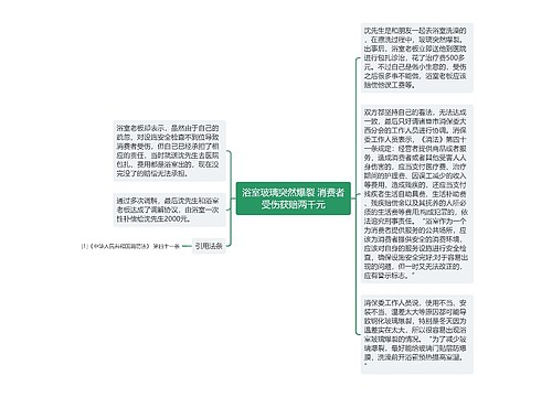 浴室玻璃突然爆裂 消费者受伤获赔两千元