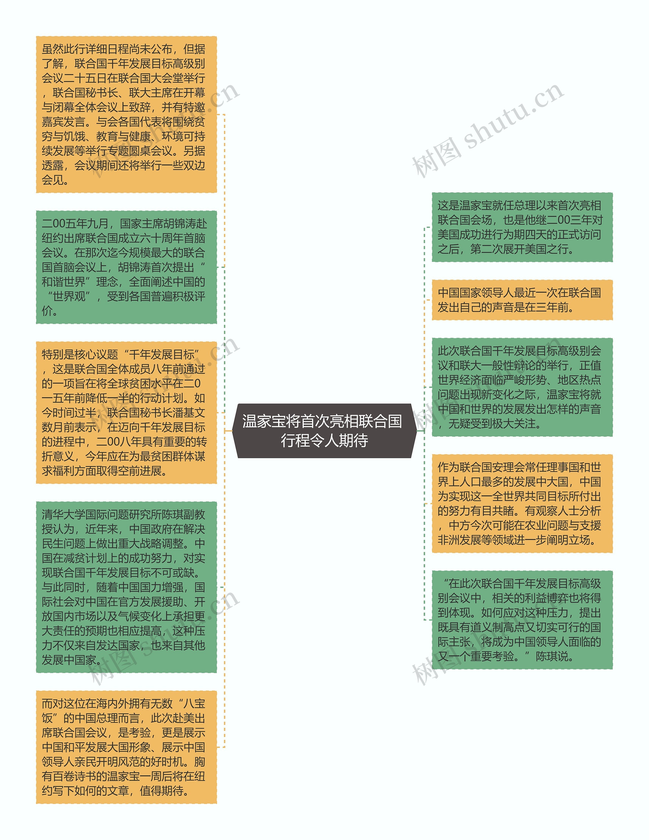 温家宝将首次亮相联合国 行程令人期待思维导图