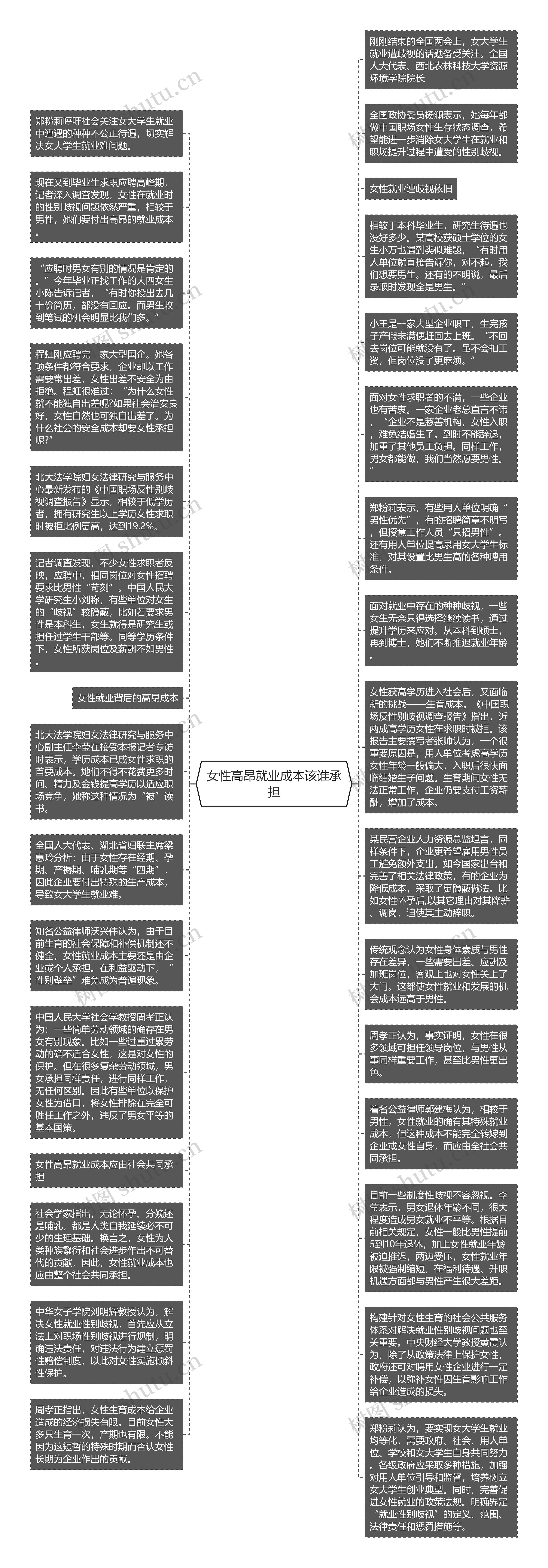 女性高昂就业成本该谁承担思维导图