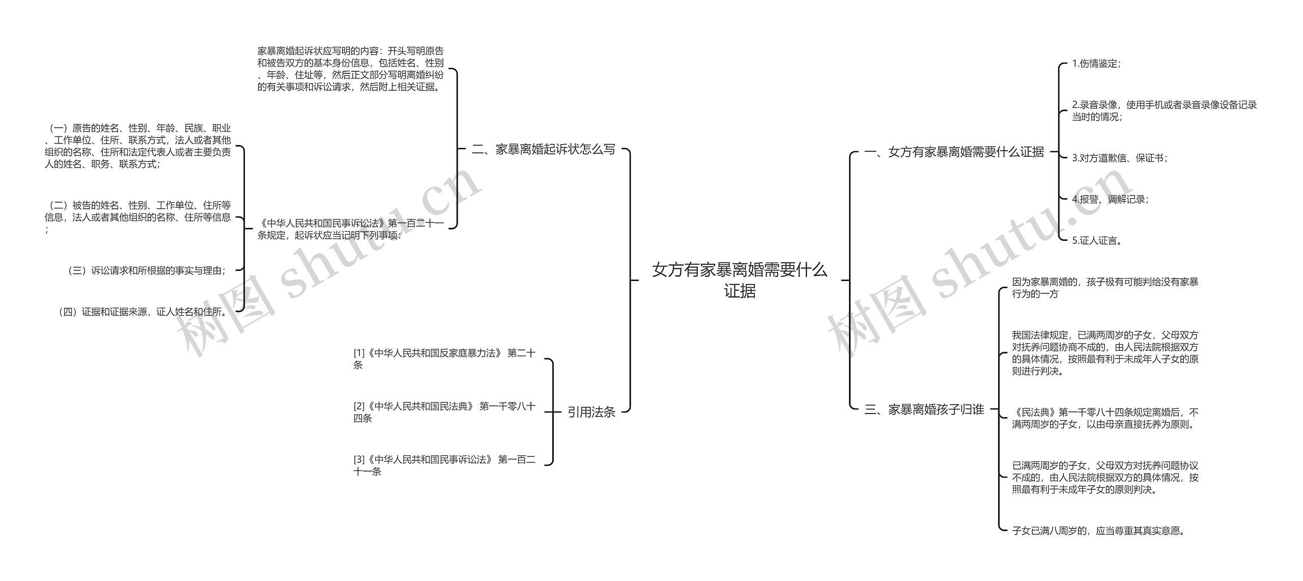 女方有家暴离婚需要什么证据思维导图