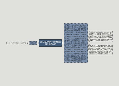 灵江成功调解一起瓶装饮用水消费纠纷