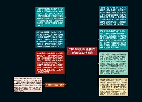 广东3千家黑旅社假报香港游每日数万游客被骗