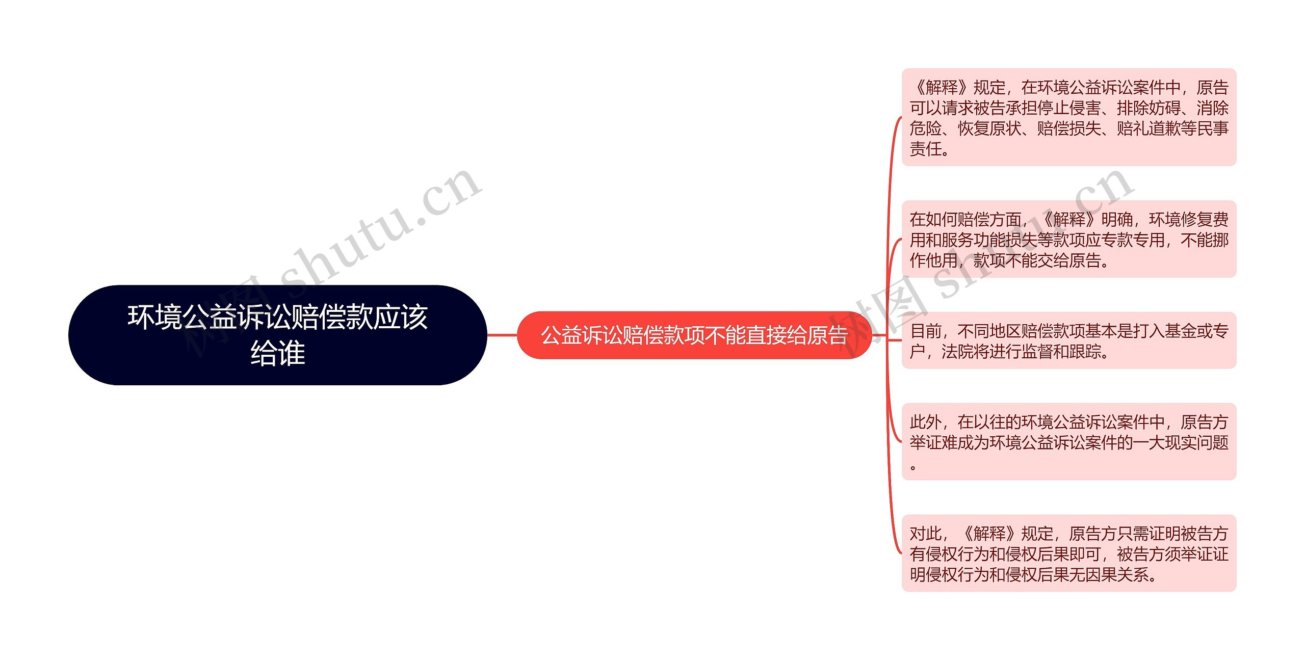 环境公益诉讼赔偿款应该给谁思维导图