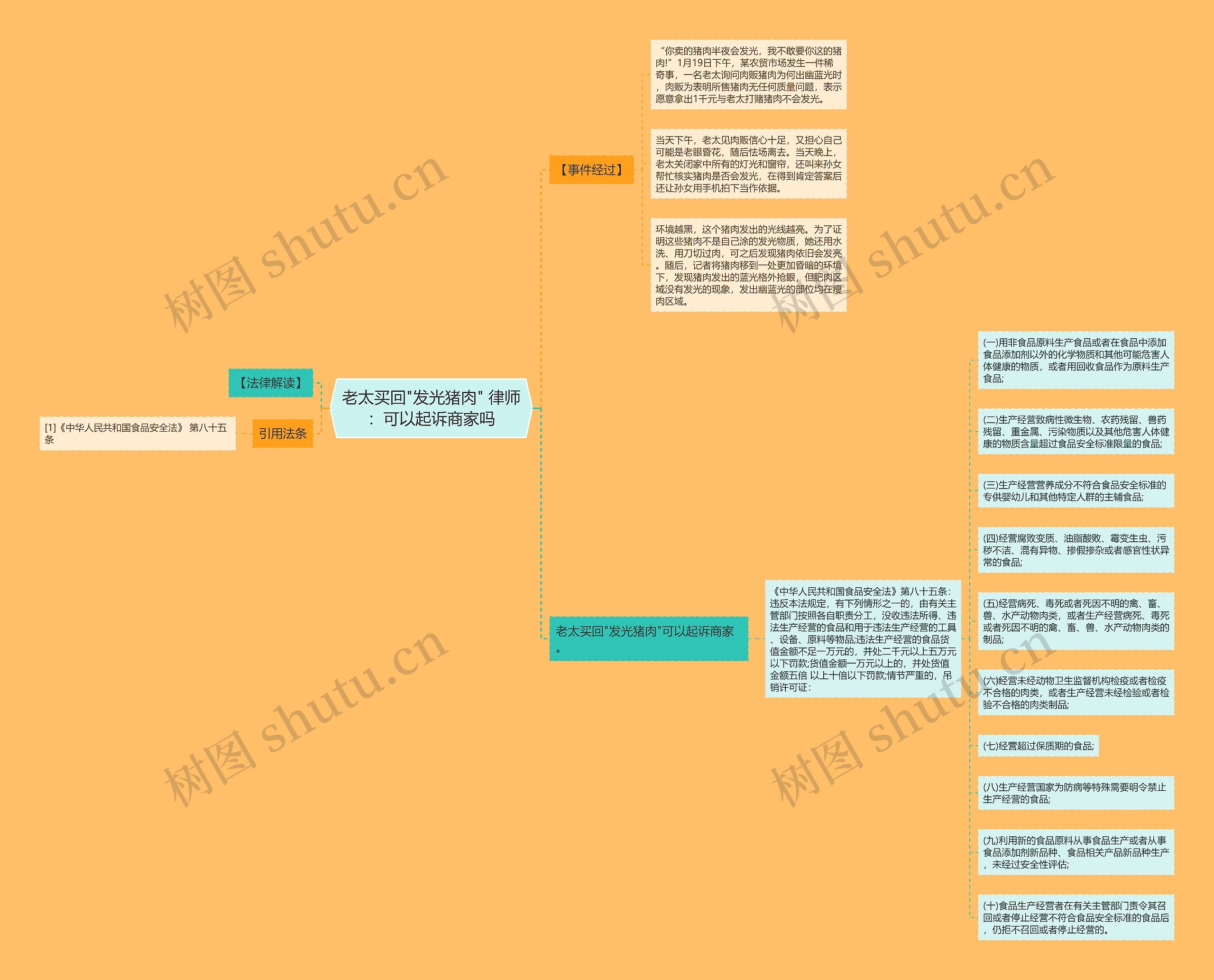 老太买回"发光猪肉" 律师：可以起诉商家吗思维导图