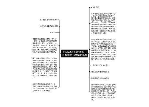 工行取消首套房贷利率七折优惠 建行提高首付比例