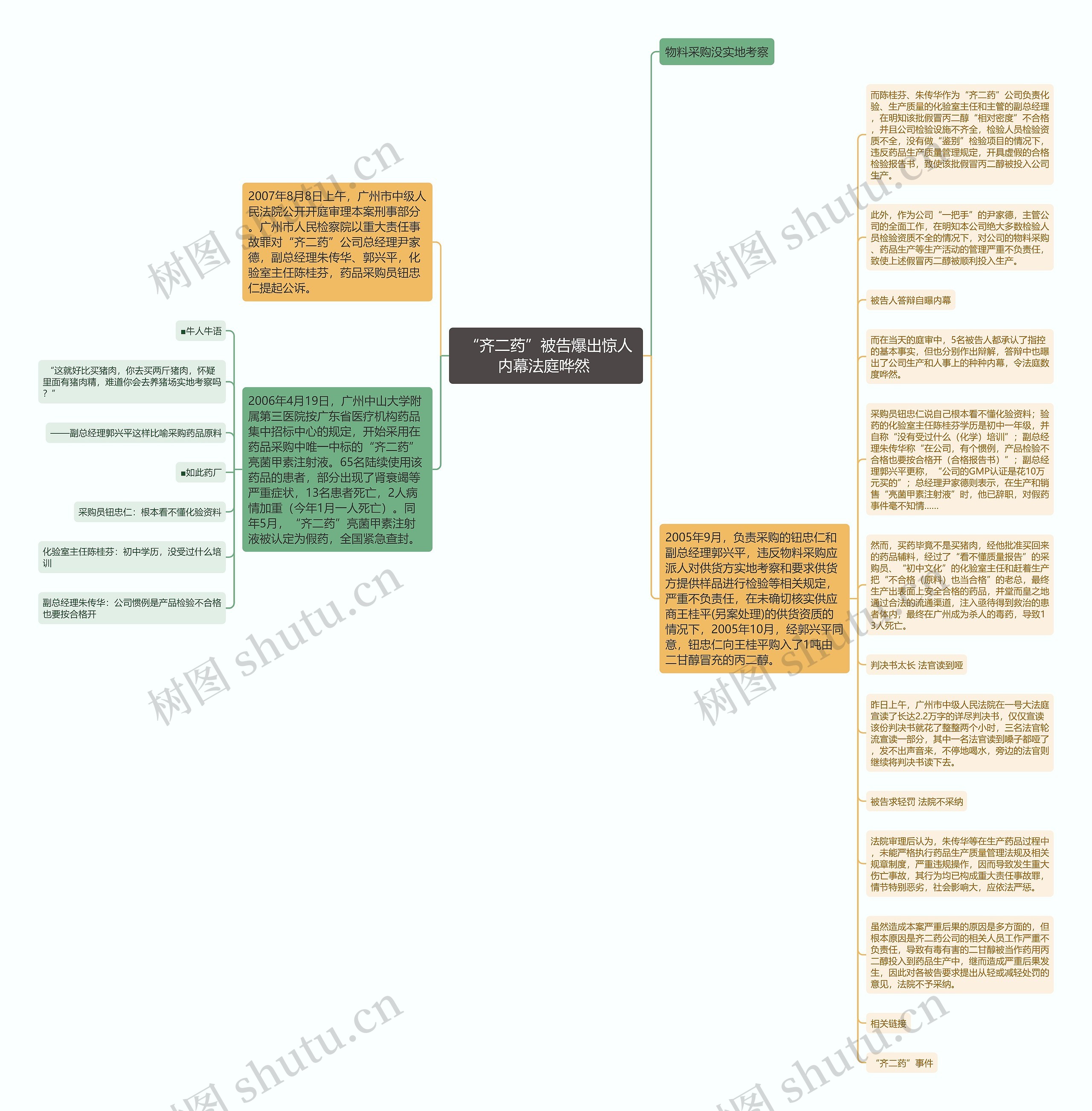  “齐二药”被告爆出惊人内幕法庭哗然 思维导图