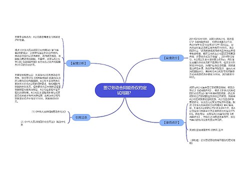 签订劳动合同能否仅约定试用期？