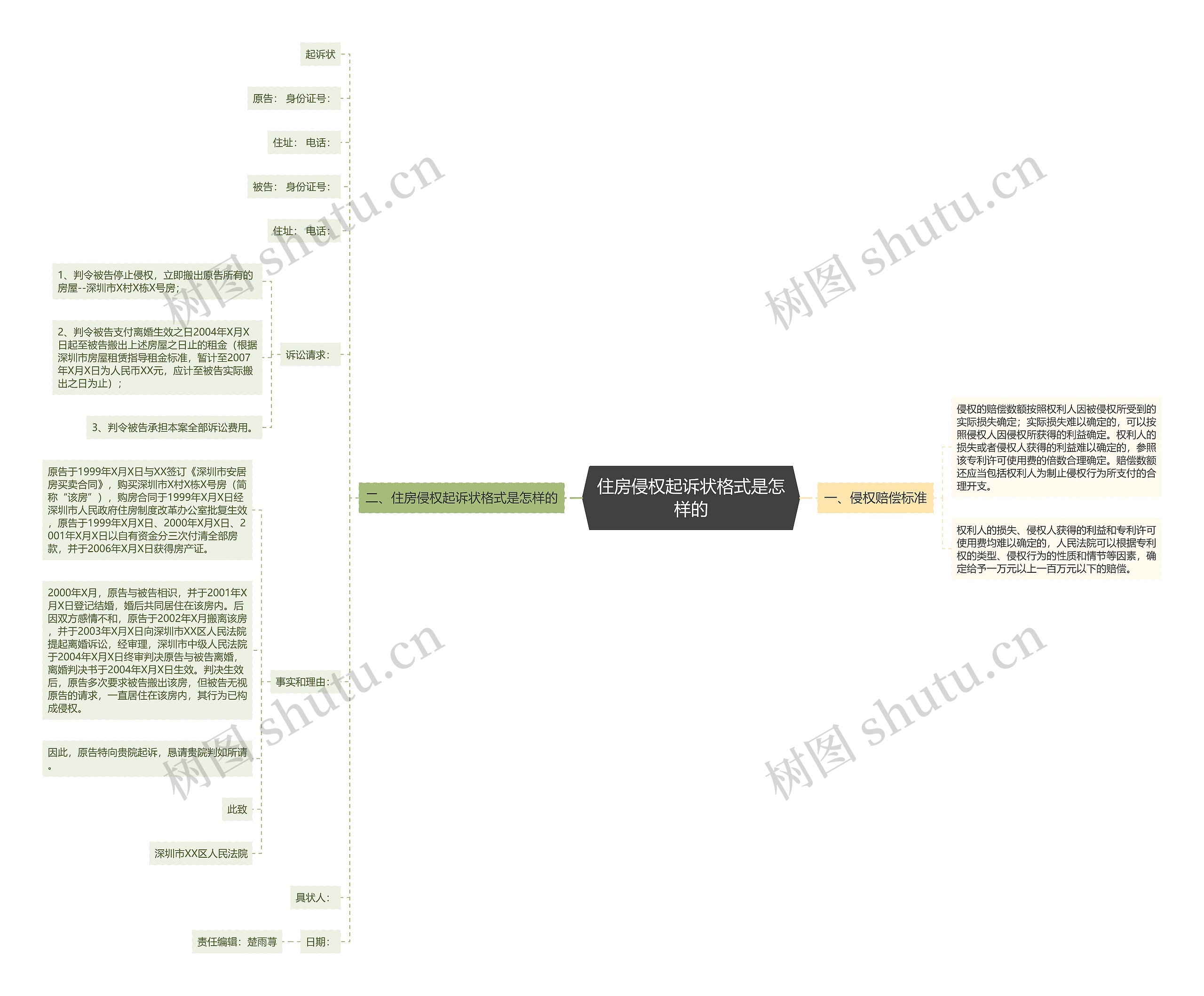 住房侵权起诉状格式是怎样的思维导图