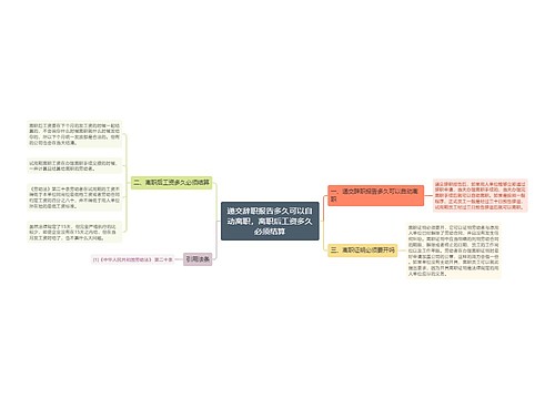 递交辞职报告多久可以自动离职，离职后工资多久必须结算