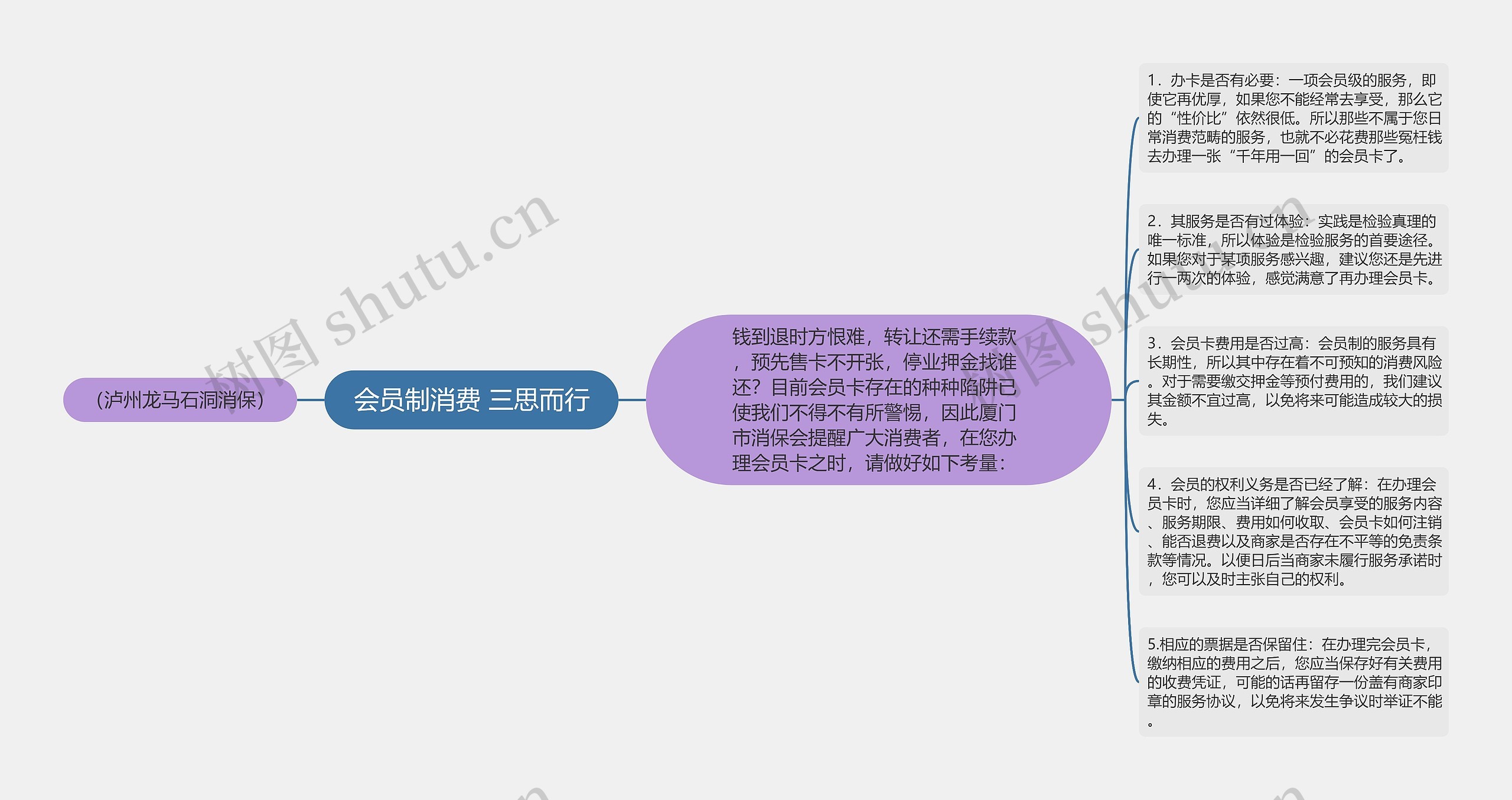 会员制消费 三思而行思维导图