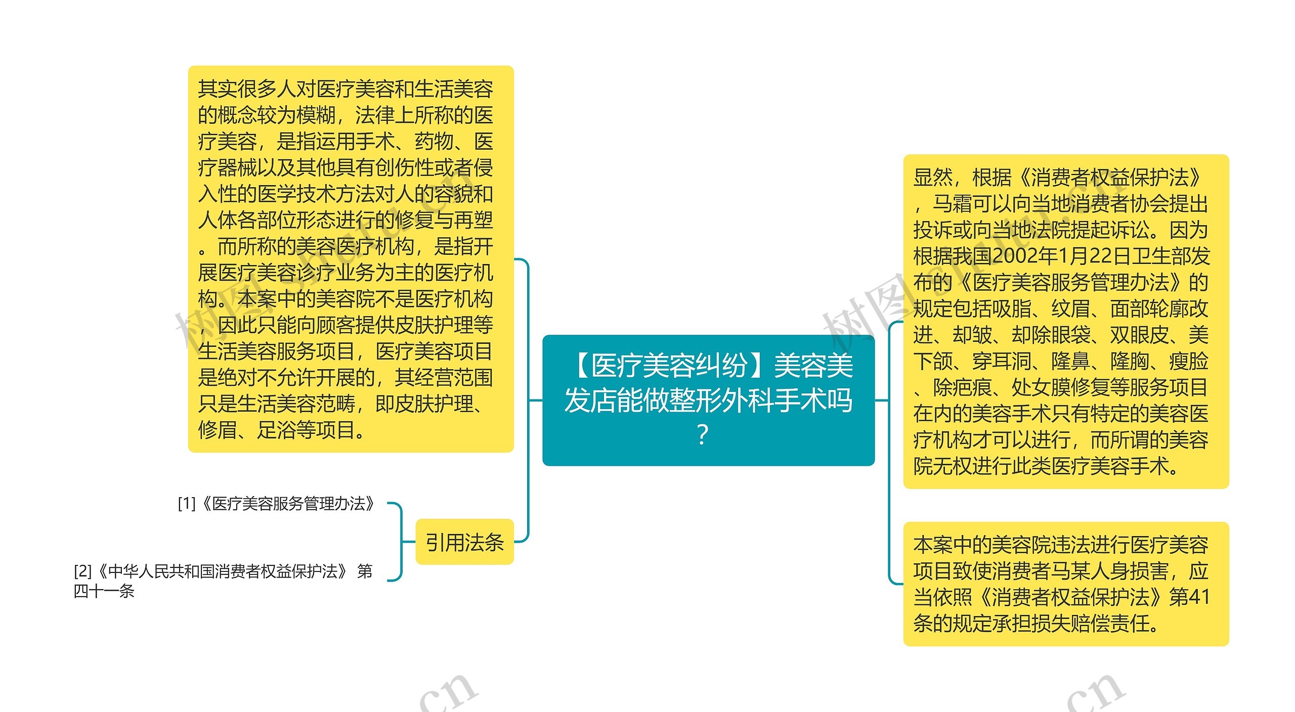 【医疗美容纠纷】美容美发店能做整形外科手术吗？思维导图