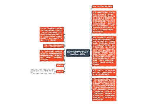 四川规定保修期内无法修复商品应全额退款