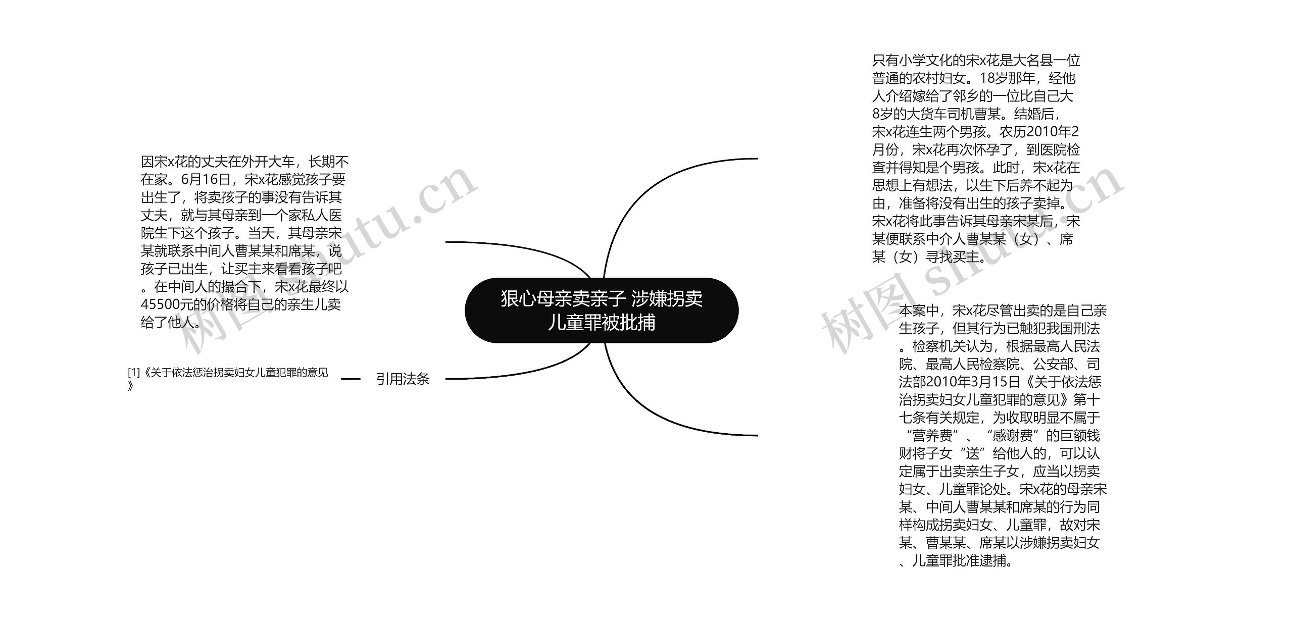 狠心母亲卖亲子 涉嫌拐卖儿童罪被批捕思维导图