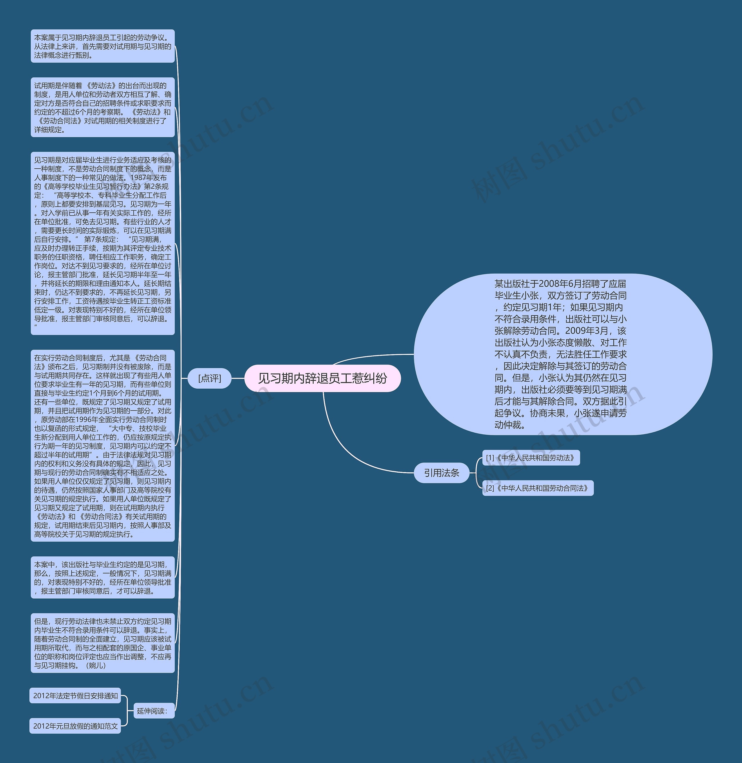 见习期内辞退员工惹纠纷思维导图