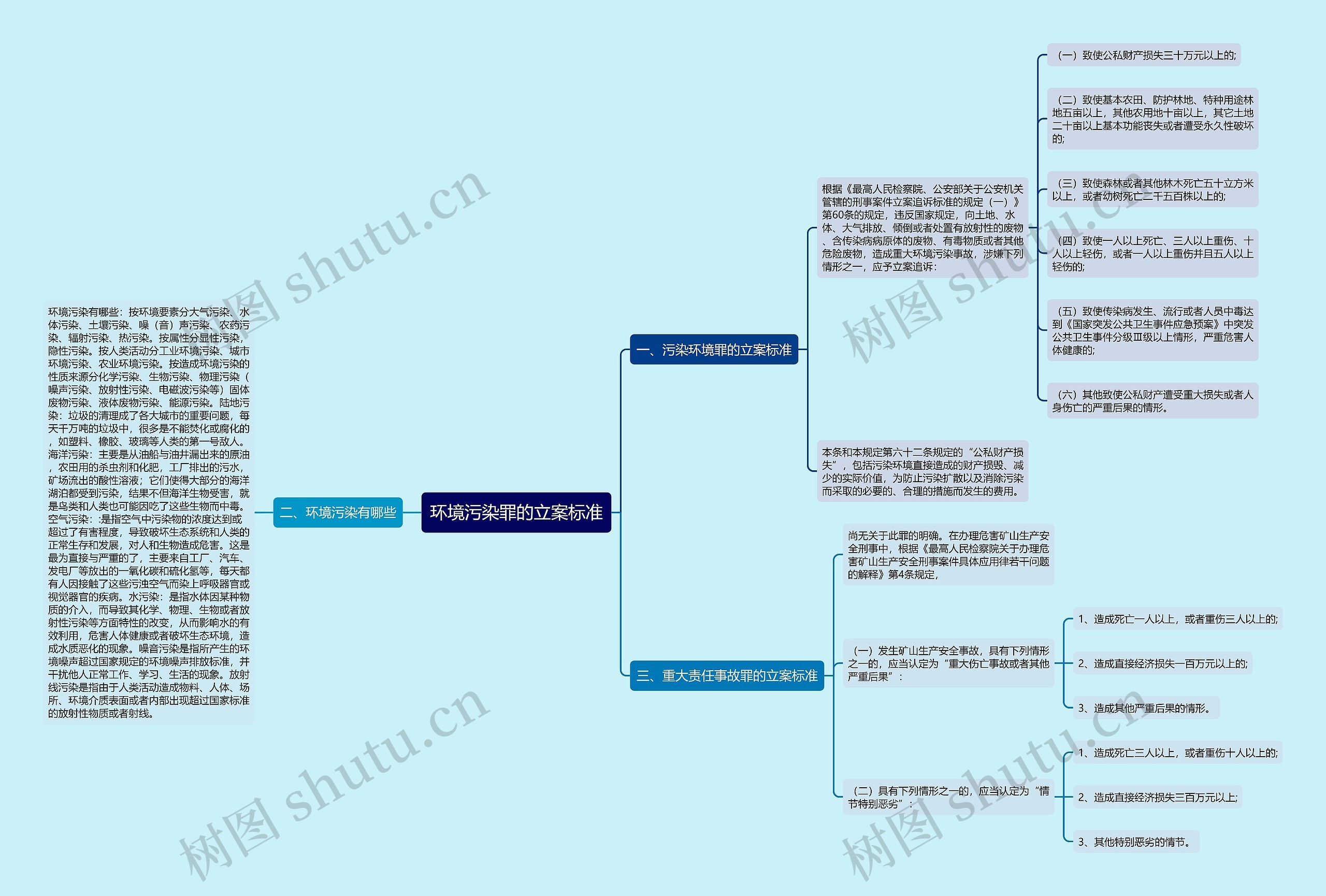 环境污染罪的立案标准思维导图