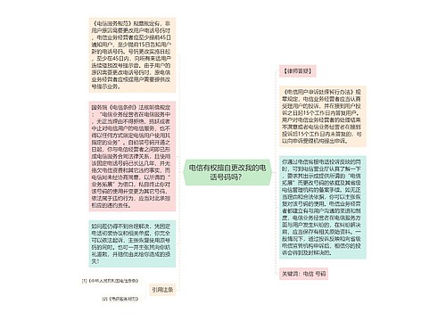 电信有权擅自更改我的电话号码吗？