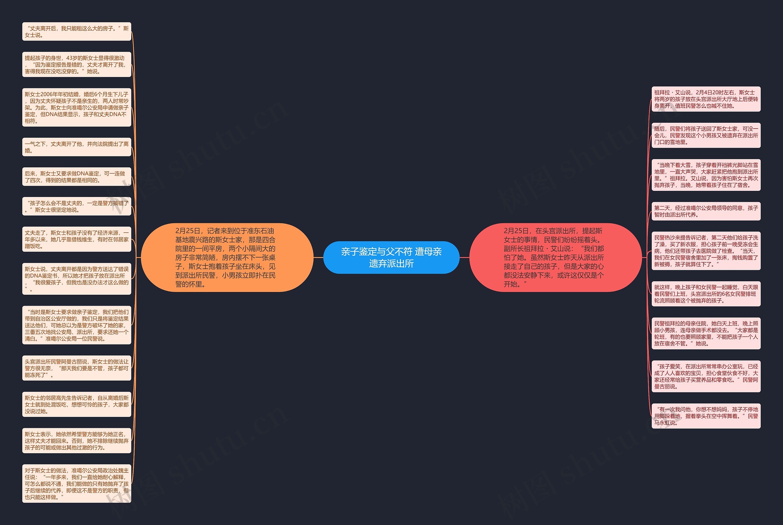 亲子鉴定与父不符 遭母亲遗弃派出所思维导图