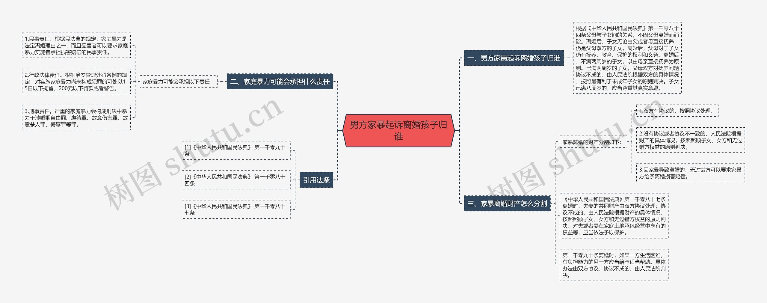 男方家暴起诉离婚孩子归谁思维导图