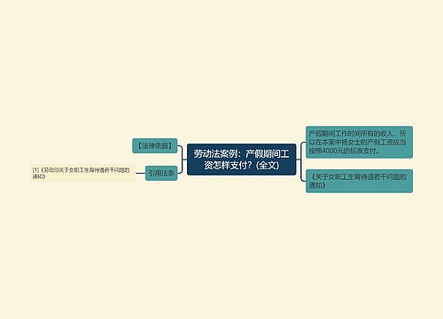 劳动法案例：产假期间工资怎样支付？(全文)