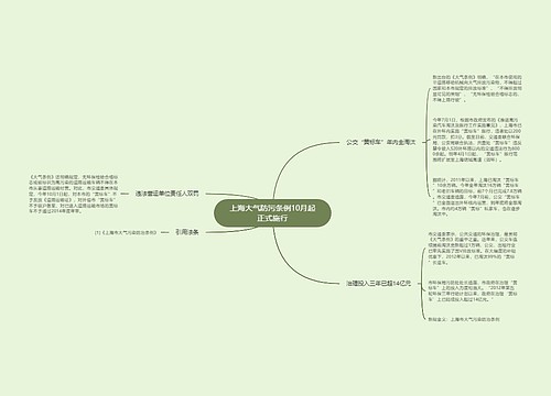 上海大气防污条例10月起正式施行