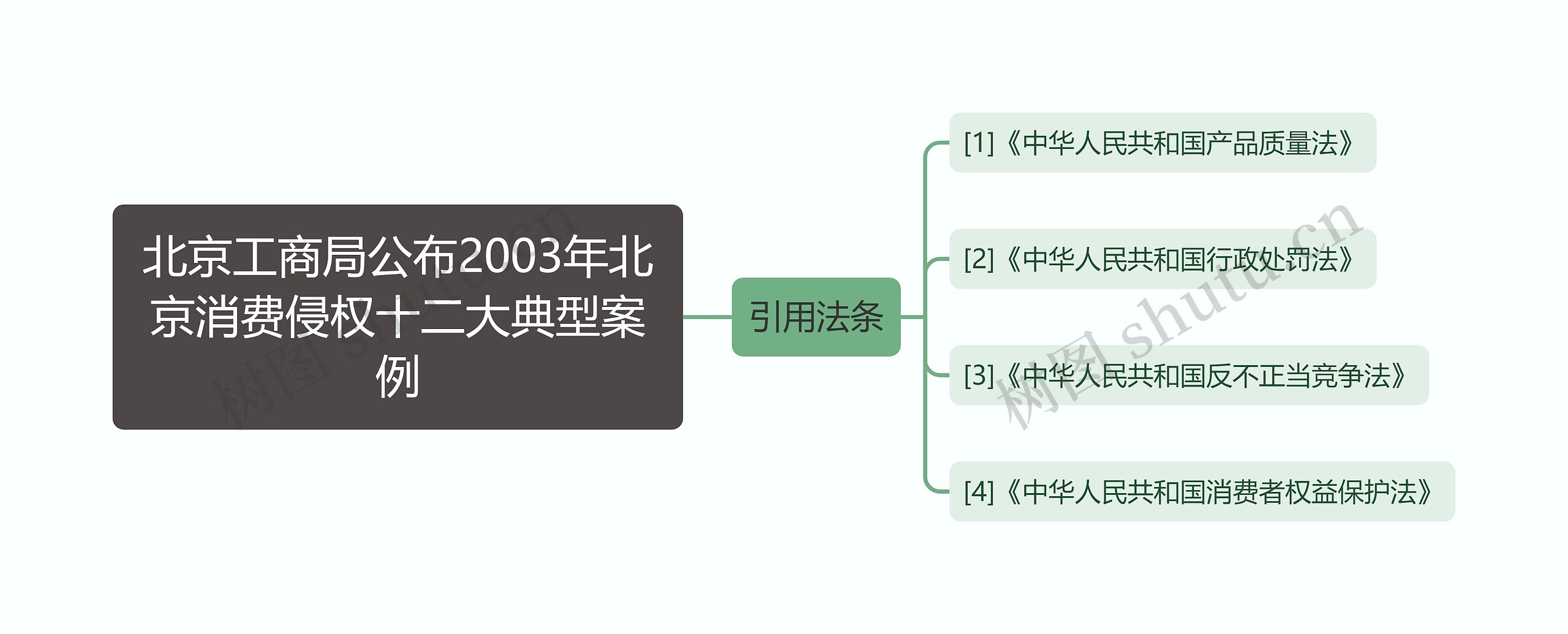 北京工商局公布2003年北京消费侵权十二大典型案例思维导图