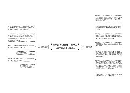 男子被老板开除，只因主动每天提前上班2小时