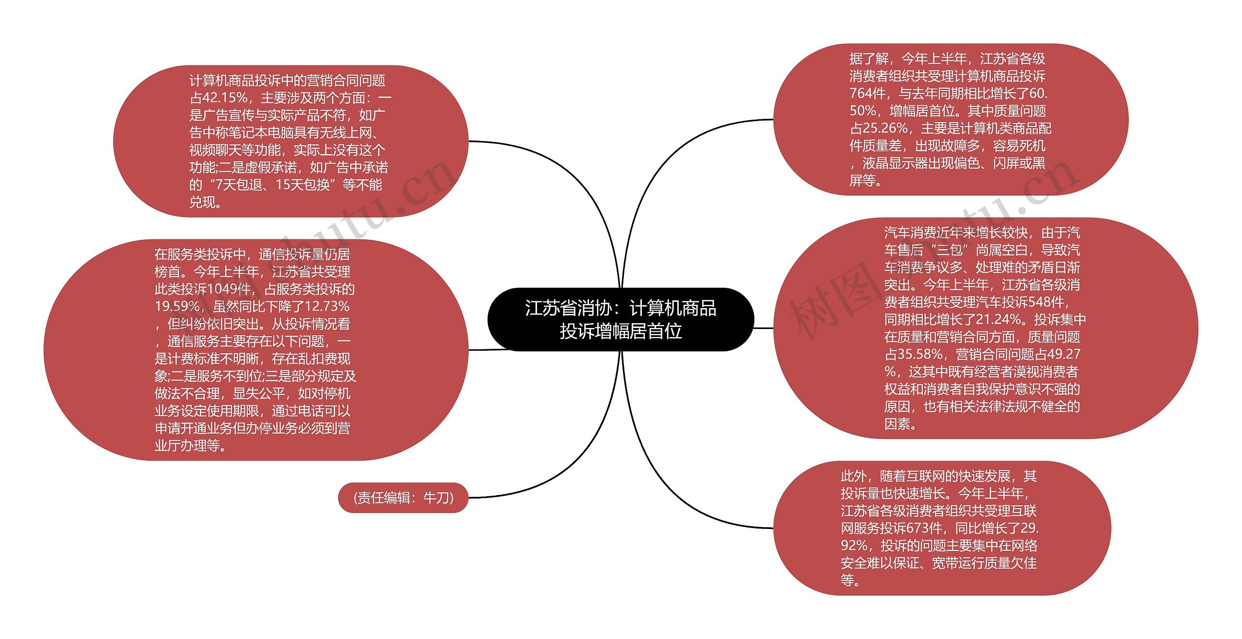 江苏省消协：计算机商品投诉增幅居首位思维导图