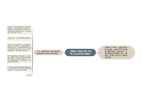 三鹿破产已裁定终结 结石患儿无法获得任何赔偿