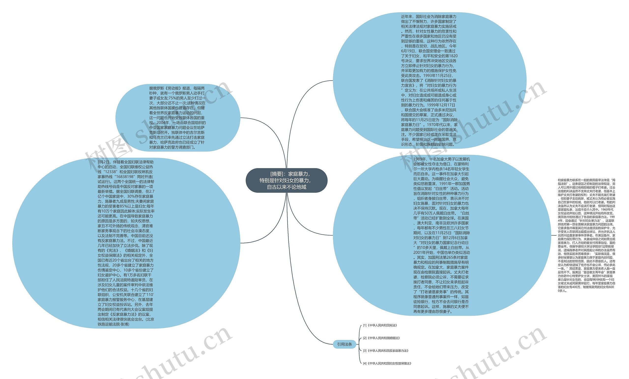 　　[摘要]：家庭暴力，特别是针对妇女的暴力，自古以来不论地域思维导图